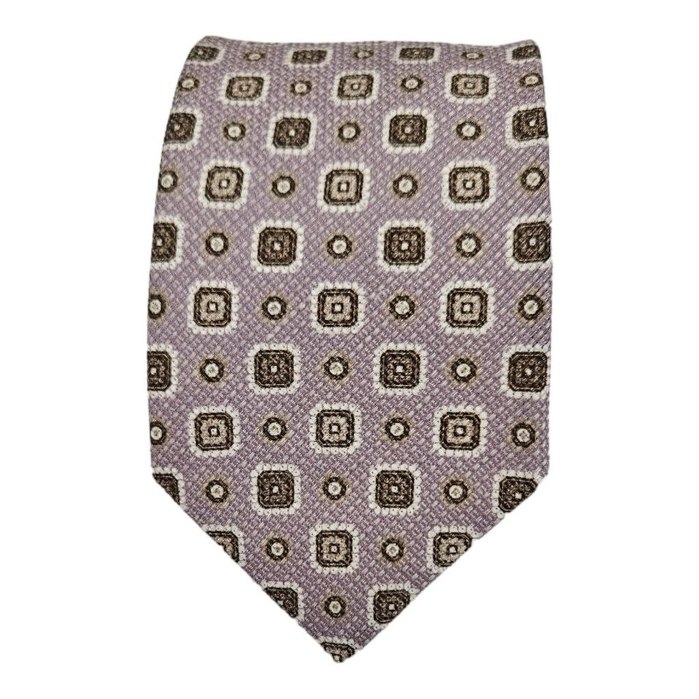 PAL ZILERI Purple Geometric Silk Blend Tie ITALY 59"/ 3" EC